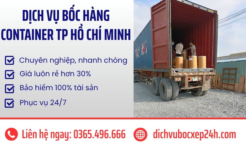Dịch vụ bốc hàng container TPHCM hỗ trợ bốc dỡ container ngày đêm 24/7