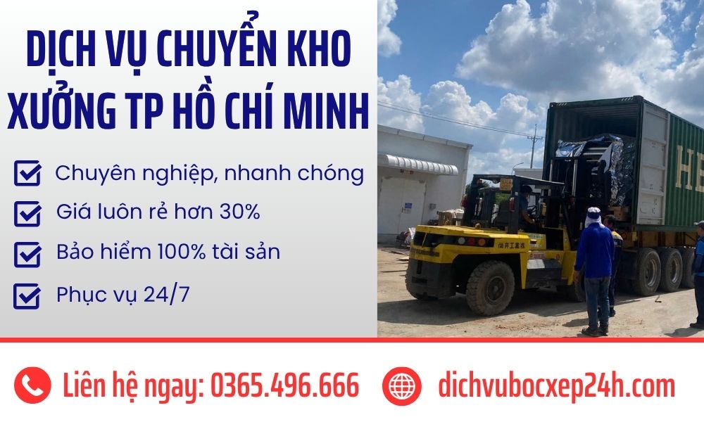 Dịch vụ chuyển kho xưởng TPHCM đảm bảo an toàn hàng hóa khi vận chuyển