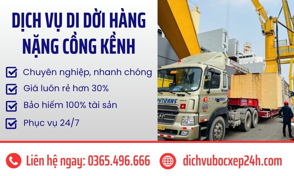 Dịch vụ di dời hàng nặng cồng kềnh